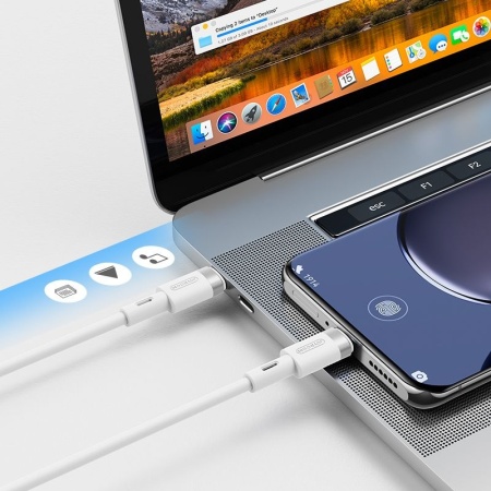 Cablu pentru incarcare si transfer de date Joyroom S-1830N9, 2x USB Type-C, PD 60W, 1.8m, Alb - Img 3