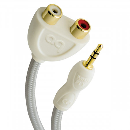 Cablu splitter 1 x Jack3.5 tata la 2 x RCA mama Audioquest FLX Mini/RCA Splitter, 15cm