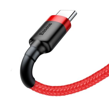 Cablu Type C , QC3.0 , 2.4A , 1M, BASEUS Cafule Durable Nylon, rosu - Img 2