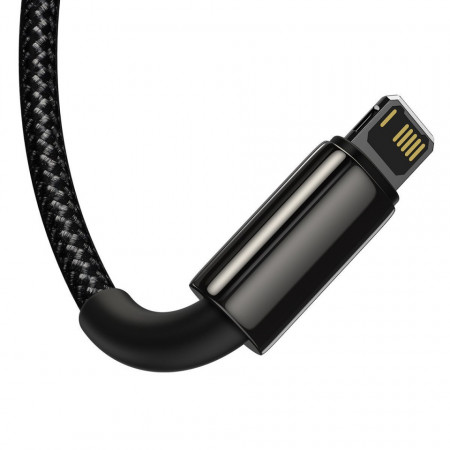 Cablu USB 3in1 Baseus Tungsten Gold, USB la micro USB / USB-C / Lightning, 3,5A, 1,5m (negru) - Img 3