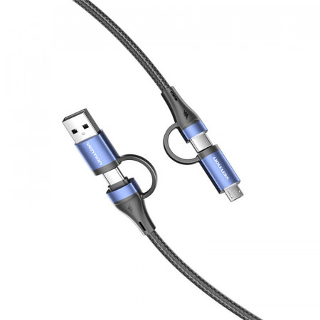 Cablu USB 4in1 USB 2.0 Vention CTLLH 1m (negru) - Img 2