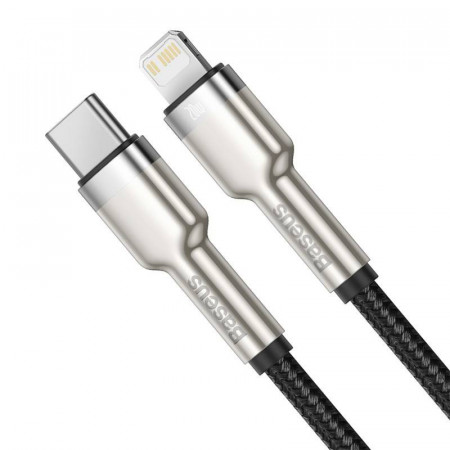 Cablu USB-C pentru Lightning Baseus Cafule, PD, 20W, 0,25m (negru) - Img 2