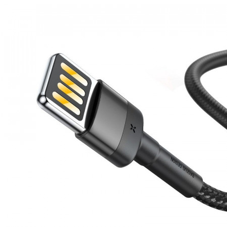 Cablu USB Lightning (reversibil) Baseus Cafule 2.4A 1m (gri-negru) - Img 3