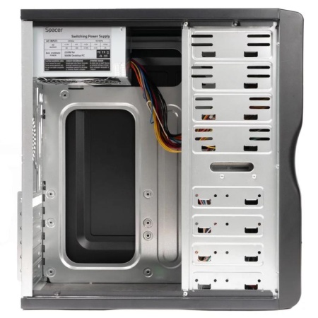 Carcasa Spacer, New Mercury, ventilor 12cm, HD audio, ATX Mid-Tower,sursa 500W Black - Img 18