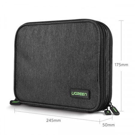 Carcasa Ugreen hard disk HDD SSD cabluri telefon accesorii 24,5 x 17,5 x 5 cm gri (50147 LP149) - Img 2