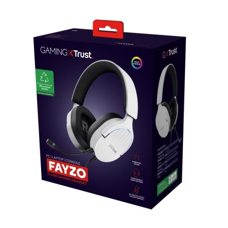 Casti Trust GXT 490P Fayzo cu fir, alb - Img 13