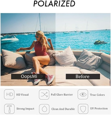 Clip-on ochelari de soare polarizati si rabatabili (flip-up), rama usoara TR90, atasabili peste ochelari de vedere, pentru sofat, pescuit si activitati in aer liber - Img 3