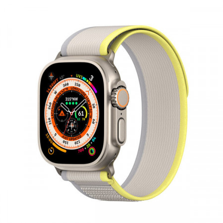 Curea sport Velcro pentru Apple Watch 8 / 7 / 6 / SE / 5 / 4 / 3 / 2 / 1 (38, 40, 41 mm) Curea Dux Ducis Versiune YJ - Galben-Bej