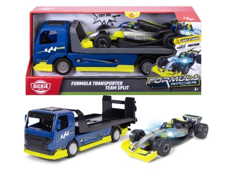 DICKIE TOYS FORMULA RACER SET TRANSPORTATOR FORMULA CU MASINUTA DE CURSE SPLIT 35CM - Img 3