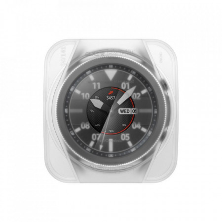 Folie sticla transparenta cu sistem de montare Spigen GLAS.tR EZ FIT Samsung Galaxy Watch 3 (45mm) 2-Pack - Img 7