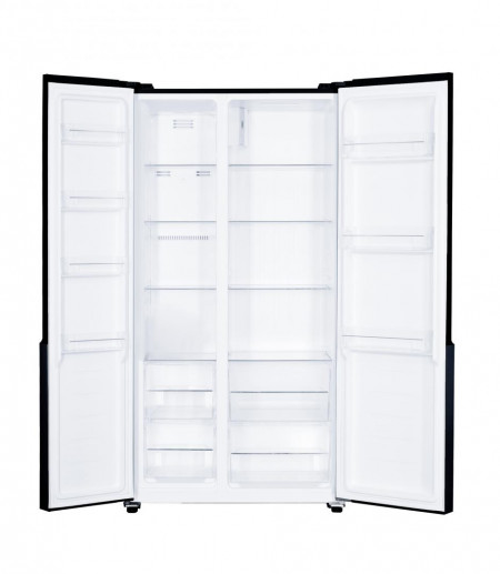 Frigider side by side Heinner HSBS-H442NFBKE++, 436 l, No Frost, Display, Functie Smart, Congelare si racire rapida, Clasa E, H 176.5 cm, Negru - Img 2