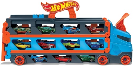 HOT WHEELS 2 IN 1 MEGA TRANSPORTATOR MASINI PISTA - Img 3