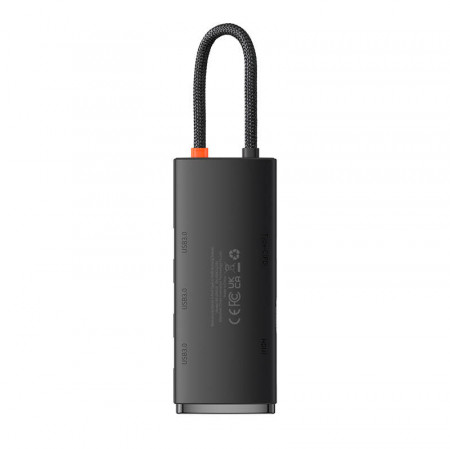 Hub din seria Baseus Lite 5w1 USB-C la 3x USB 3.0 + USB-C + HDMI (negru) - Img 4