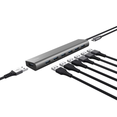 Hub Trust Halyx 7xUSB 3.2 Gen1, gri - Img 11