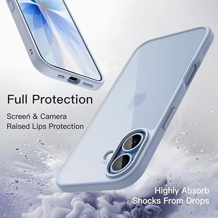 Husa de protectie JETech compatibila cu iPhone 17, protectie antisoc, spate rezistent si margini flexibile, Fog Blue / Albastru Ceata - Img 5