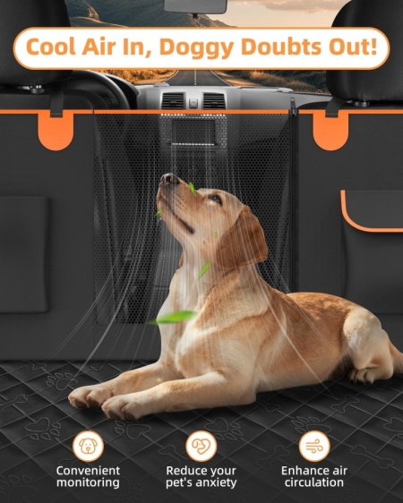 Husă Protecție Scaun Auto pentru Câini, 100% Impermeabilă și Antizgârieturi, Compatibilă cu Toate Mașinile, 135 x 148 cm - Img 7