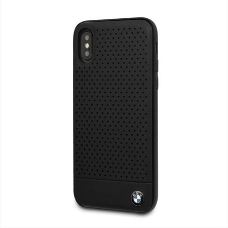 Husa telefon din piele ecologica , perforata , tip bumper , Bmw pentru Apple iPhone X/Xs , neagra - Img 2