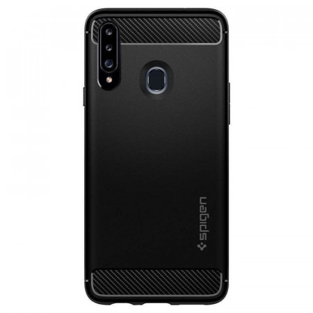 Husa telefon Spigen Rugged Armor pentru Samsung Galaxy A20s Matte Black - Img 3
