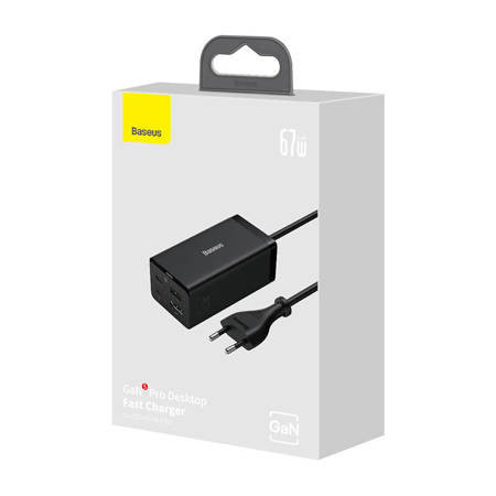 Incarcator de perete Baseus GaN5 Pro 2xUSB-C + USB + HDMI, 67W (negru) - Img 2