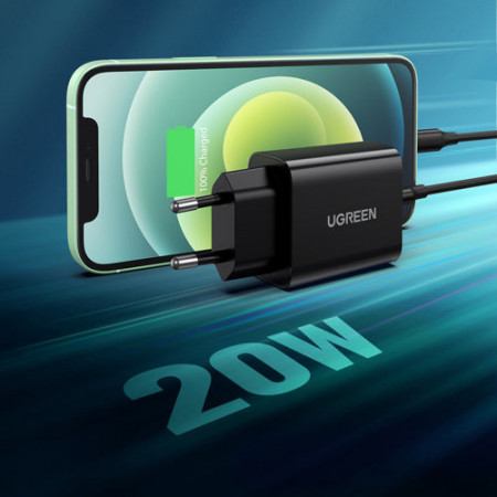 Incarcator de perete USB Ugreen tip C 20W Power Delivery negru (10191) - Img 6