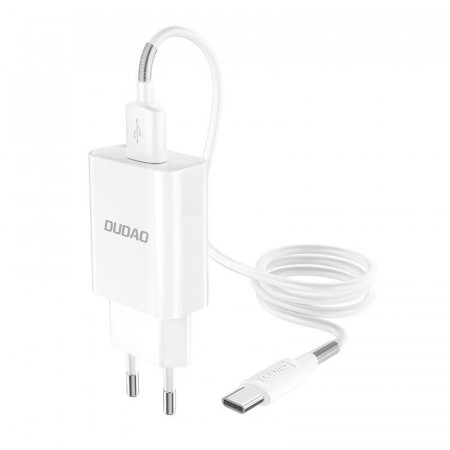 Incarcator DUDAO 2x USB 5V/2.4A QuickCharge 3.0 + cablu Type-C