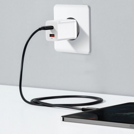 Incarcator priza Baseus Super Pro USB / USB Type C 30W Power Delivery Quick Charge alb (CCSUPP-E02) - Img 2
