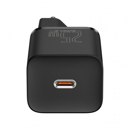 Incarcator rapid Baseus Super Si 1C 25W cu cablu USB-C pentru USB-C 1m (negru) - Img 5