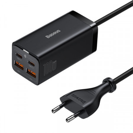 Incarcator rapid universal GaN Baseus GaN3 Pro 2 x USB tip C / 2x USB 100W PD3.0, QC4.0 +, AFC negru (CCGP000101) - Img 5