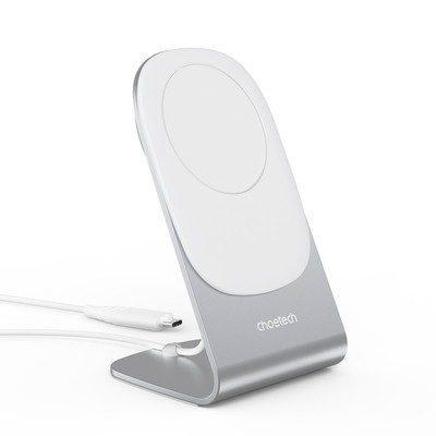 Incarcator wireless Qi Choetech de 15 W cu MagSafe alb (H046+T518-F) - Img 2