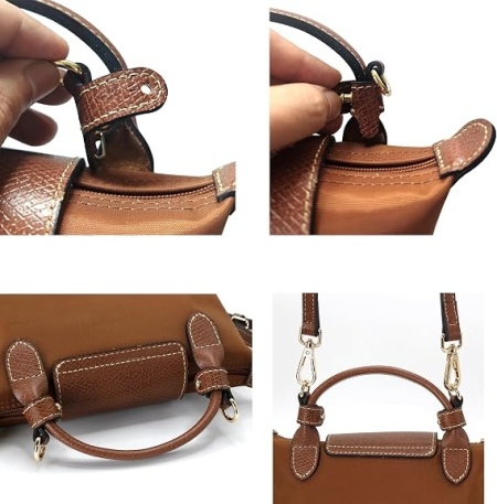 Kit curea de umăr din piele reglabilă pentru mini genți, baretă crossbody de schimb cu carabine metalice pentru genți mici - Img 4