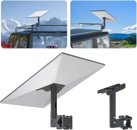Kit Suport de Montare pentru Antenă Starlink Gen 3 / V3 cu Adaptor de Țeavă Rotativ 360°, Rezistent la Intemperii și Vânt Puternic (până la 90 kg / 200 lbs), din Aliaj de Aluminiu Turnat, pentru Acoperiș, Autorulotă (RV), Balustradă și Stâlp (Ø 20–50 mm) - Img 9
