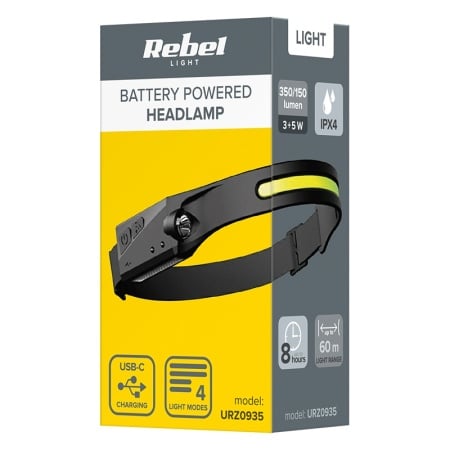 LANTERNA FRONTALA LED 3W + COB 5W IPX4 REBEL - Img 5