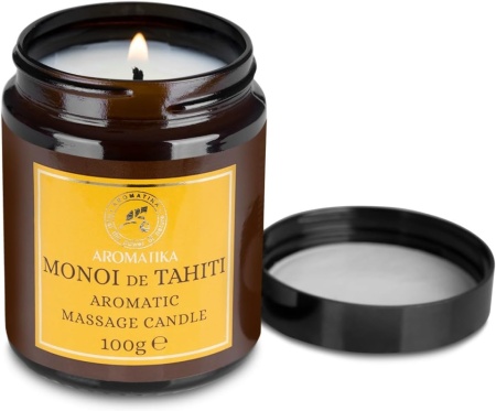 Lumânare pentru Masaj Cald Monoi de Tahiti 100 g, din Ceară Naturală de Soia, Ulei de Cocos și Oleorășină de Vanilie, Ulei Hidratant de Corp, Aromaterapie și Relaxare - Img 8