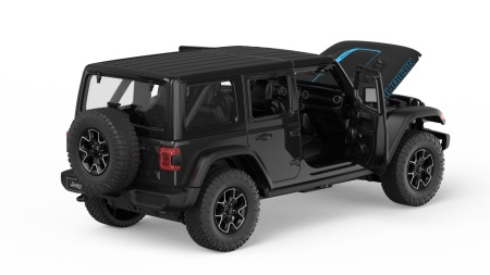 MASINUTA METALICA JEEP WRANGLER RUBICON 4XE NEGRU SCARA 1 LA 24 - Img 3