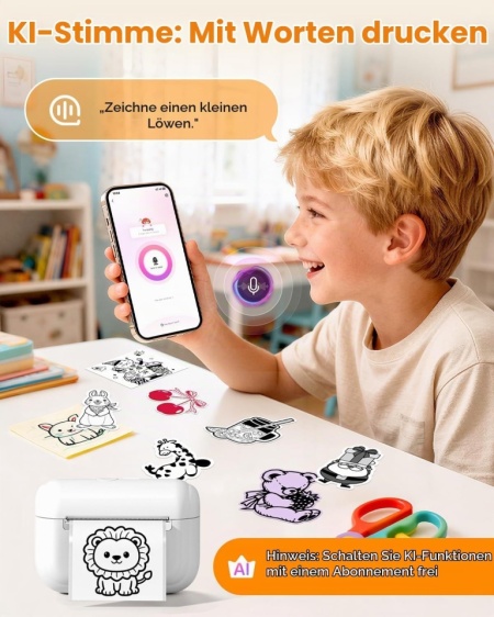 Mini Imprimantă Termică Portabilă Memoking Q02E pentru Autocolante și Notițe, Conectivitate Bluetooth, Funcții AI, Compatibilă cu Hârtie Termică și Stickere Color/Transparente, Ideală pentru Școală, Birou și DIY - Img 6