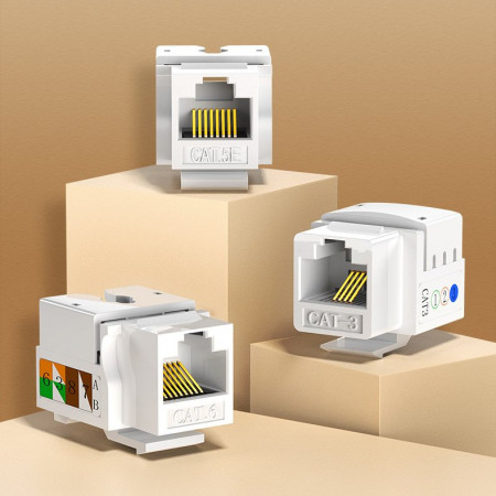 Module de rețea neecranate Ugreen Keystone Ethernet Cat 5e 8P8C RJ45 100 Mbps 568A / B alb (80176 NW142) - Img 2