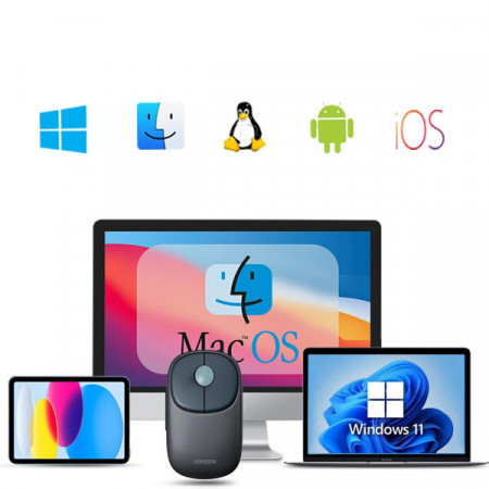 Mouse fara fir Ugreen MU102 FUN+ Bluetooth / 2,4 GHz - negru - Img 5