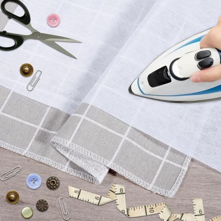 Pânză Termoadezivă Insertie Croitorie, 100 x 200 cm Întăritură Fuzibilă Termolipibilă pentru Îmbrăcăminte și Proiecte Textile DIY, Decupabilă, Alb - Img 3
