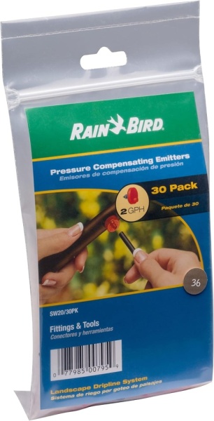 Picurător / Emițător Irigare prin Picurare Rain Bird SW20-30PS (2 GPH / 7.6 L/h), Set 30 Bucăți, Compensare de Presiune, Roșu/Negru, pentru Tub de 1/4" sau 1/2" - Img 3