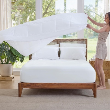 Pilotă de Vară Bedsure 155 x 220 cm, Subțire și Ultra-Ușoară, Microfibră Respirabilă Hipoalergenică, Certificare Oeko-Tex, Alb - Img 2