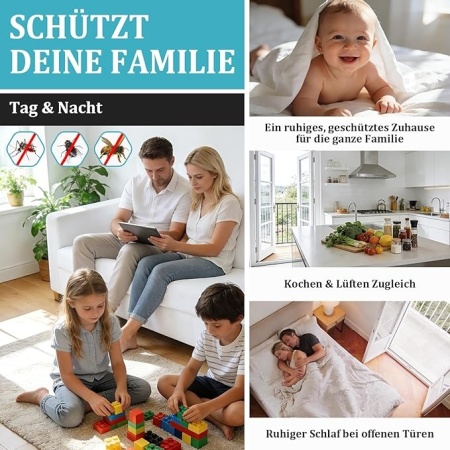 Plasă anti-insecte magnetică pentru ușă de balcon sau terasă, 155 x 215 cm, bandă arici extra lată 3,8 cm, închidere automată cu magneți puternici, montaj fără găurire, Alb - Img 2