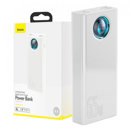 Powerbank Baseus Amblight 30000mAh, 4xUSB, USB-C, 65W (alb)
