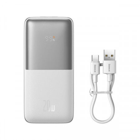 Powerbank Baseus Bipow Pro 10000mAh 20W + cablu USB 3A 0,3m alb (PPBD040101) - Img 2