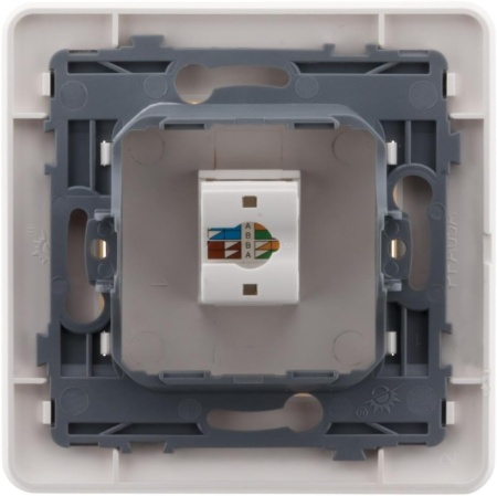 Priză de Rețea Internet CAT6 RJ45 , Montaj Îngropat / Doză, Design Modern cu Mască Ajustabilă, Culoare Albă, 86x86 mm - Img 5