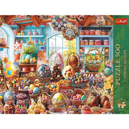PUZZLE TREFL 500 PREMIUM PLUS SPRING BLOOM MAGAZIN DE DULCIURI DE PASTE - Img 3