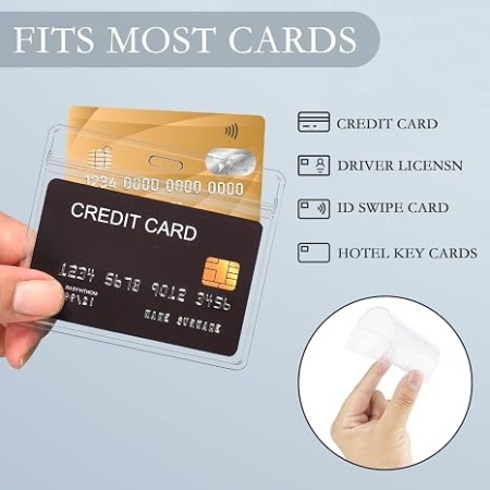 Set 100 bucati suport ecuson orizontal transparent, buzunar protectie legitimatie cu fermoar ziplock impermeabil, 10x7.5 cm (4x3 inch), pentru card acces, conferinte si evenimente - Img 2