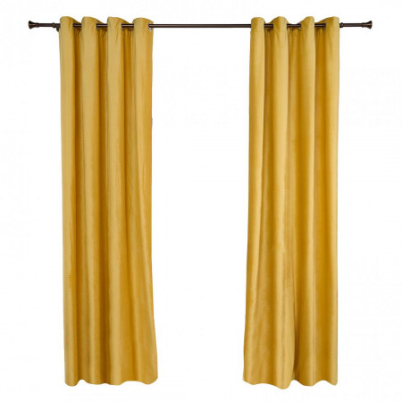 Set 2 draperii catifea 140x270 cm - Galb - Img 2