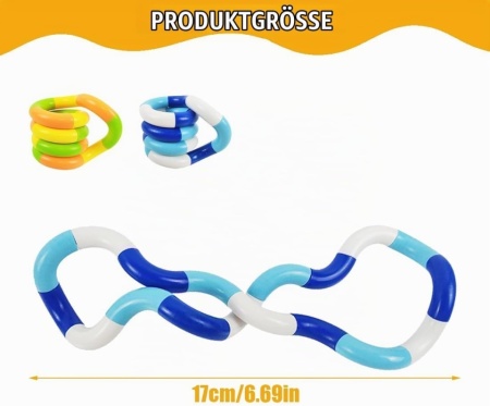 Set 2 Jucării Anti-Stres Tangle Fidget Toy, Jucărie Senzorială Articulată pentru Eliberarea Anxietății, pentru Copii și Adulți, Culori Vii - Img 3