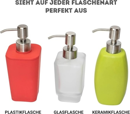Set 2 x Cap pompa de rezerva pentru dozator de sapun lichid Typec, din inox, filet 28 mm, finisaj periat - Img 4
