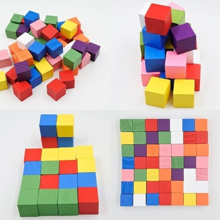 Set 200 cuburi din lemn natural netratat, 1 x 1 x 1 cm, blocuri mici pătrate din lemn masiv pentru bricolaj, craft, decorațiuni DIY și activități educative - Img 5